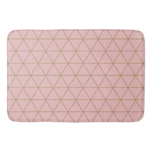 Guld dammig mauve geometriska trianglar boho glam badrumsmatta
