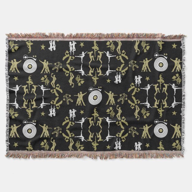 Guld Dancer Patterned Home Decor Filt (Framsidan)