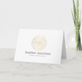 GULD DANDELION STARBURST LOGOTYP OM WHITE KORT