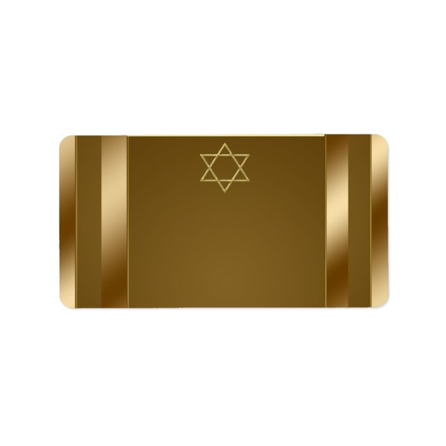 Guld Davidstjärna adressetiketter (Framsidan)