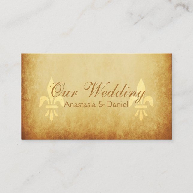 Guld de luxe Fransk stil fleurs de lis infoga Tilläggskort (Framsida)