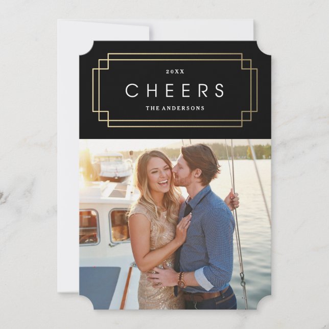 Guld Deco Helgdag Julkort (Framsida)