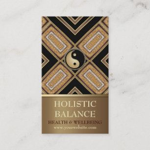 Guld Deco Yin Yang New Age Guld Affärskort Visitkort