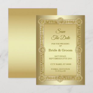 Guld Decorative Bröllop spara datum Datumet