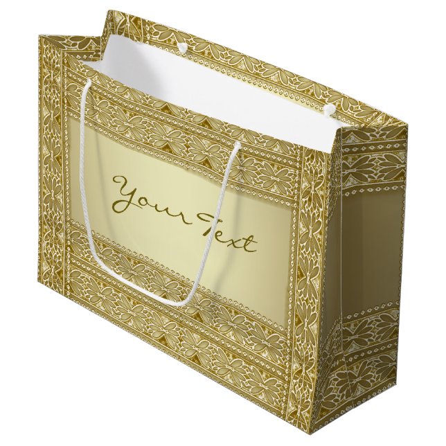 Guld Decorative Gift Bag (Framsidan Vinklad)