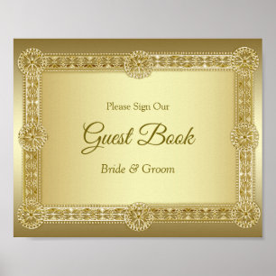 Guld Decorative Guest Bok-signatur Poster