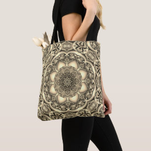 Guld Decorative Helgdag Tote Bag Tygkasse