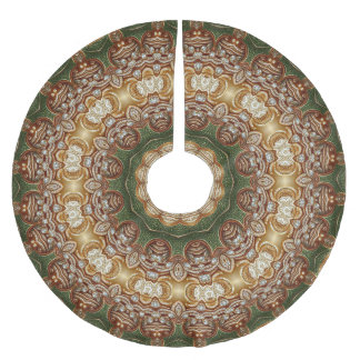 Guld Decorative Träd Skirt Julgransmatta Borstad Polyester