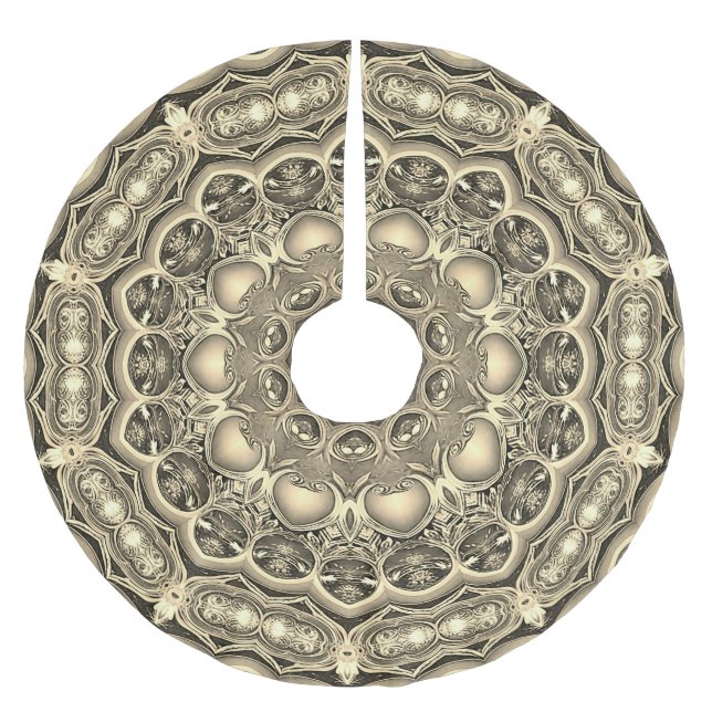 Guld Decorative Träd Skirt Julgransmatta Borstad Polyester (Framsidan)