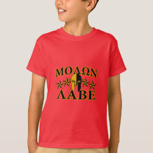 Guld- dekor Molon Labe för spartansk krigarehjäl Tee