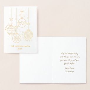 Guld Dekoration  Bollar non-Photo Folierat Kort