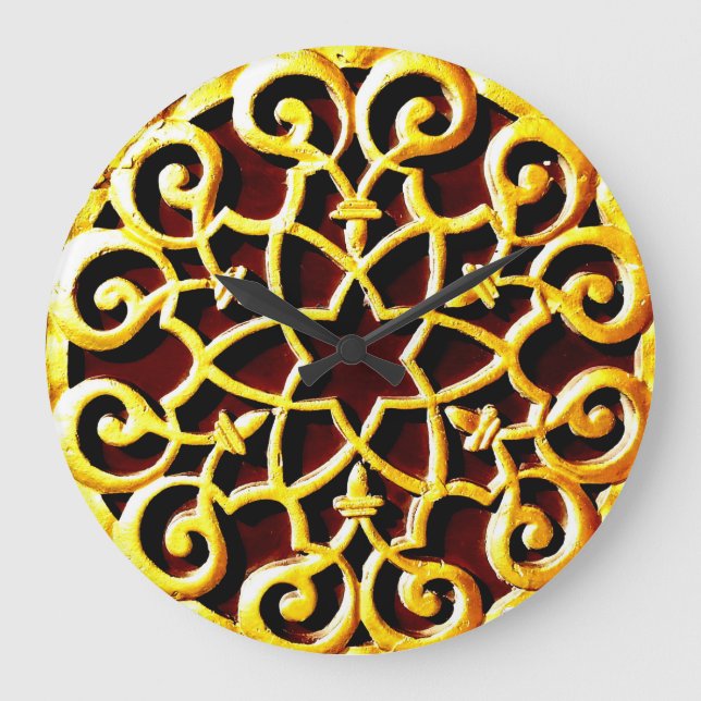 Guld Dekoration Stor Klocka (Framsida)