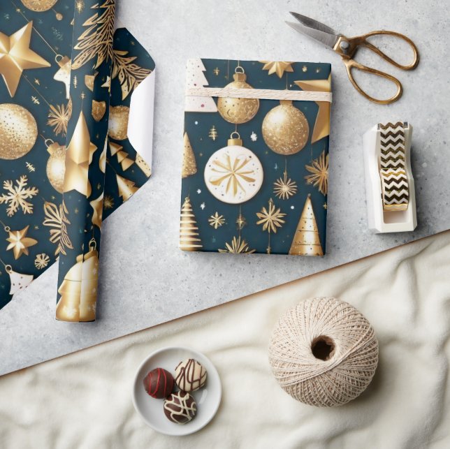 Guld-dekorationer i svart färg-dekoration Papper Presentpapper (Hantverk)