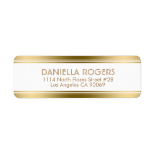 Guld dekorativ Rand-geometrisk modern design Returadress Etikett
