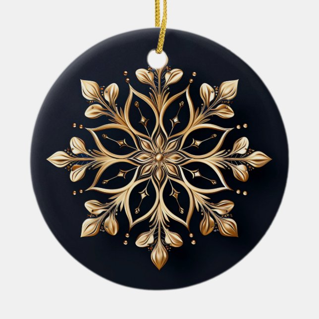 Guld dekorativt blommande ornament (Framsidan)