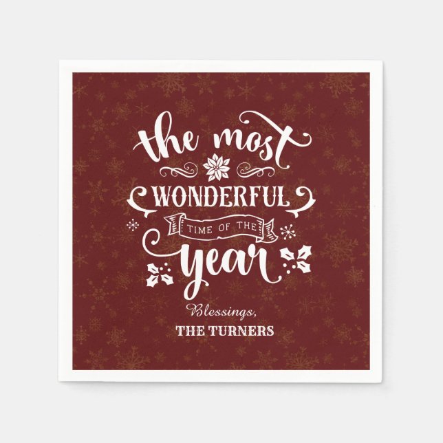 Guld - den mest underbara tidpunkten för årets Mon Pappersservett (Framsidan)