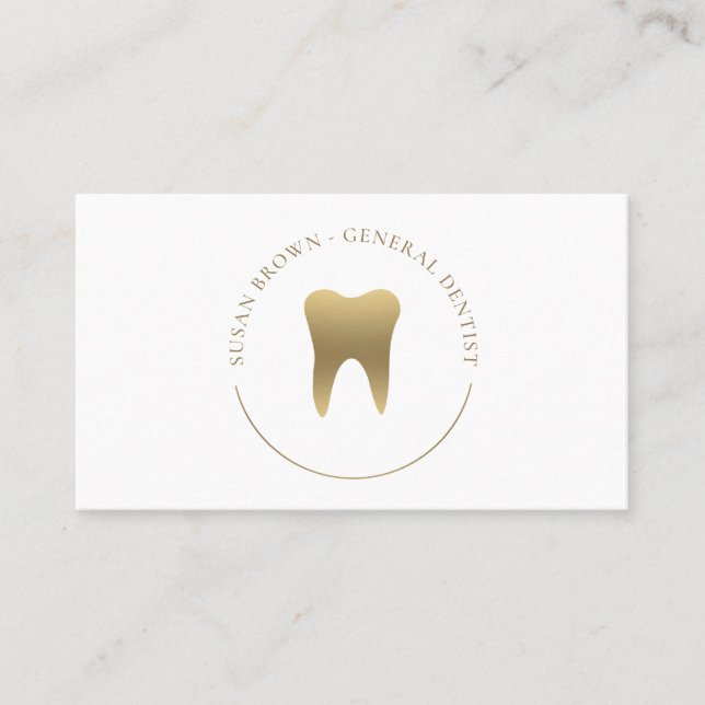 Guld Dental Logotyp, Affärskort Visitkort (Framsida)