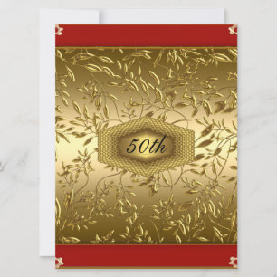 Guld design 50-års födelsedagsjubileum fest inbjudningar