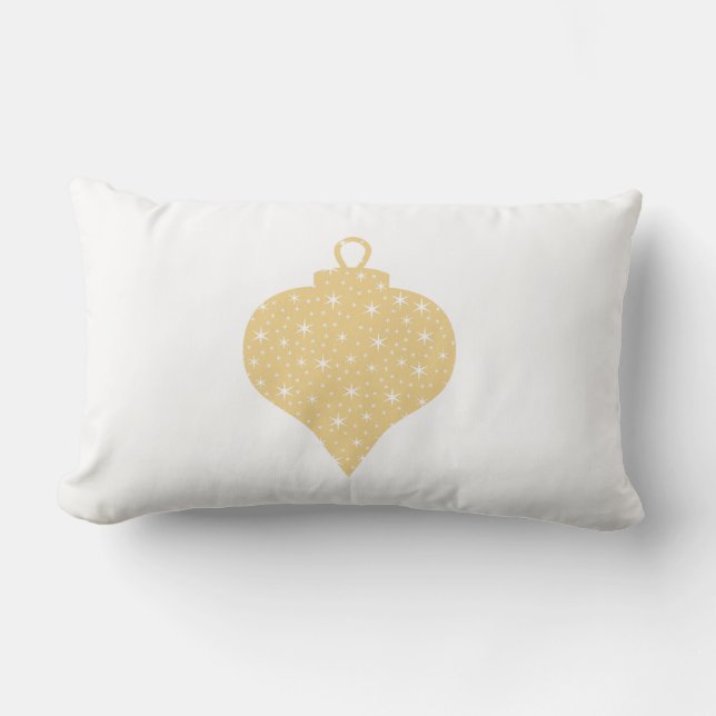Guld- design för färgjulBauble Lumbarkudde (Framsida)