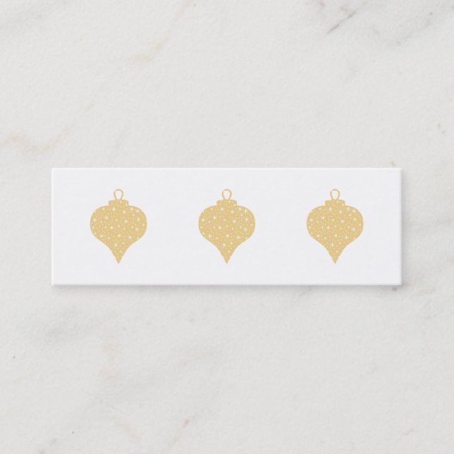Guld- design för färgjulBauble Mini Visitkort (Framsida)