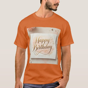 Guld-design för grattis på födelsedagen Elegant T Shirt