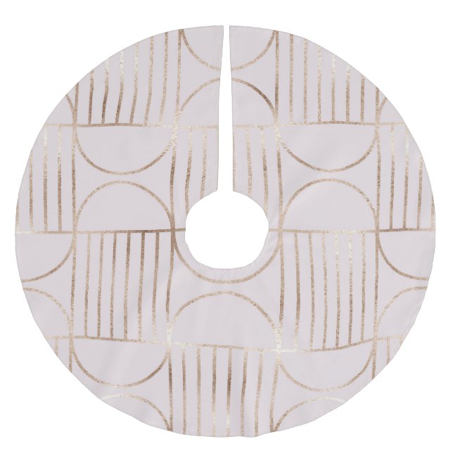 Guld: det moderna mönster i mitten av århundradet. julgransmatta borstad polyester (Framsidan)