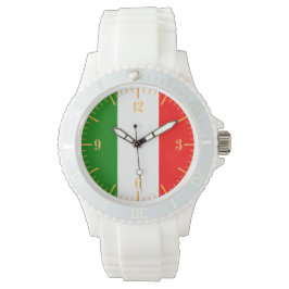 Guld Dial Italienska Flagga Armbandsur