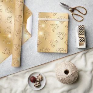 Guld Diamant Elegant Gnist Bröllop Förlovning Presentpapper