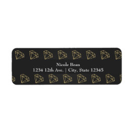 Guld Diamant Modern Design Henfest Returadress Etikett