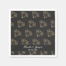 Guld Diamant Modern Design Sjungbrudsfest Pappersservett