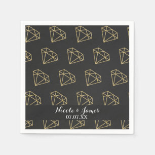 Guld Diamant Modern Design Sjungbrudsfest Pappersservett