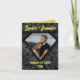 Guld Diamant Modern Elegant Anpassad Bröllop Meddelande