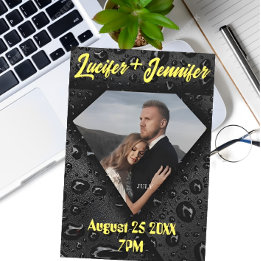 Guld Diamant Modern Elegant Anpassad Bröllop Spara Datumet