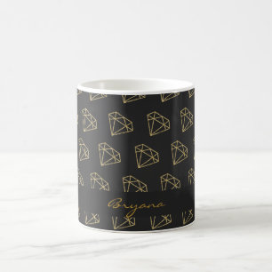 Guld Diamant Modern Glamour Bling Kaffe Mugg