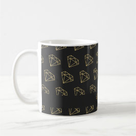 Guld Diamant Modern Glamour Bling Kaffe Mugg