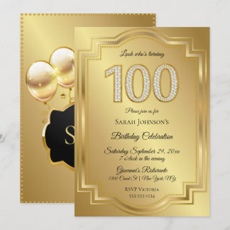 Guld & Diamanter 100-årsjubileum Inbjudningar
