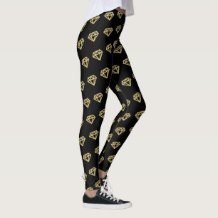 Guld Diamanter Ädelsten Chic Bröllop Brudparty Leggings