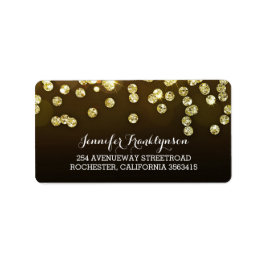 Guld diamanter Glitter Bröllop Adressetikett