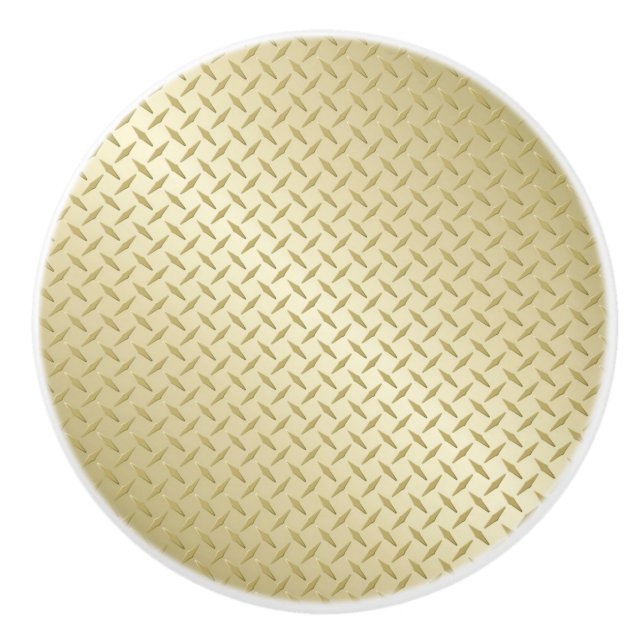 Guld Diamantplåt Metall Utseende Knopp (Framsidan)