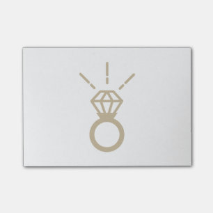 Guld- diamantring post-it block