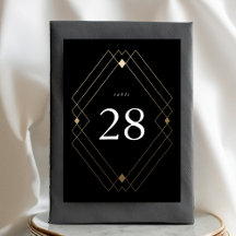 Guld Diamond Black Geometric Deco Gatsby Bröllop