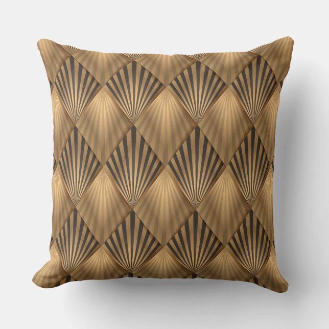 Guld Diamond Geometric Designer Pillow Kudde (Framsida)