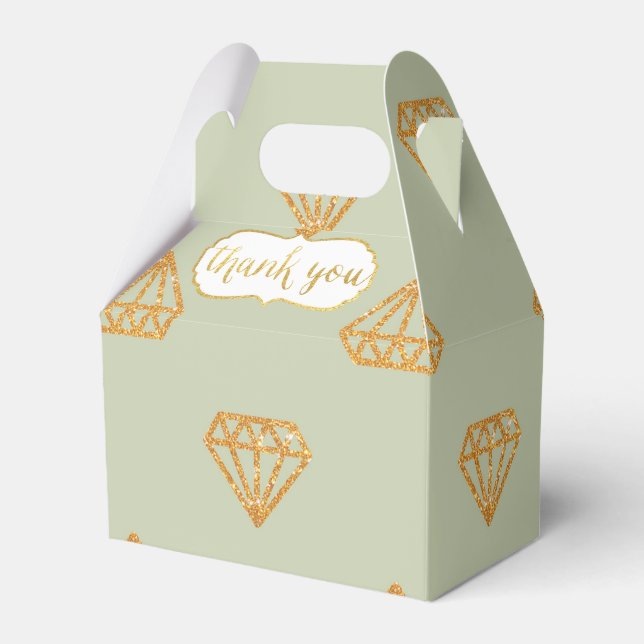 Guld Diamond Geometric on Mint Tack Presentaskar (Framsidan Sidan)