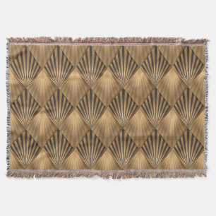 Guld Diamond Geometric Throw Blanket Filt