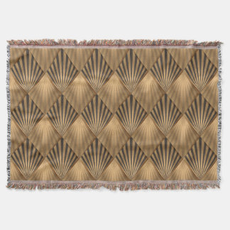 Guld Diamond Geometric Throw Blanket Filt
