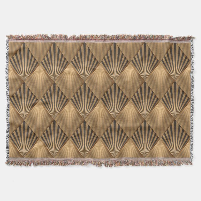  Guld Diamond Geometric Throw Blanket  Filt (Framsidan)