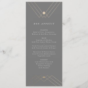 Guld Diamond Grått Geometric Deco Gatsby Meny
