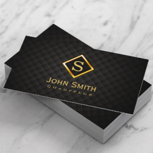 Guld Diamond Monogram Chauffeur Affärskort Visitkort