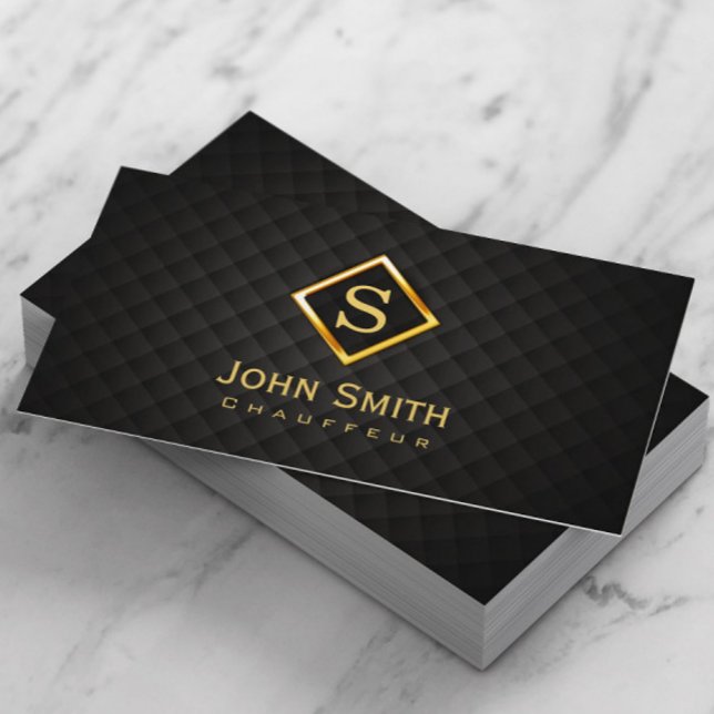 Guld Diamond Monogram Chauffeur Affärskort Visitkort (Skapare uppladdad)
