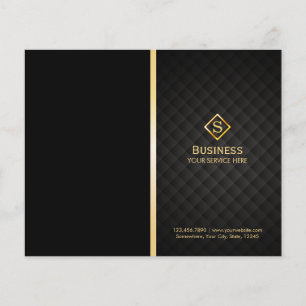 Guld Diamond Monogram Elegant Bi-Fold Brochure
